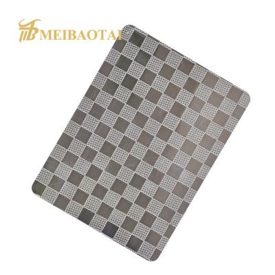 China SS201 SS304 PVD Color Coating SS Embossed Sheet Small Checkered Pattern for sale