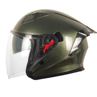 China New Gun Color Half Helmet Bright Open Face Motorcycle Half Helmet for sale