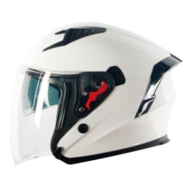 China White Advanced Motorcycle Safety Half Head Helmet Outer Face Riding Retro Open Face Half Helmets With Clear Lenses for sale