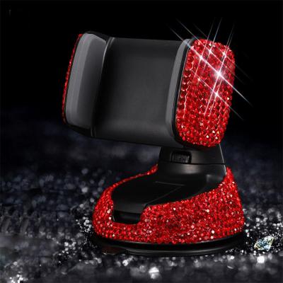 China Universal 3 in 1 360 Degree Car Phone Holder for Car Dashboard Auto Windows and Air Vent with DIY Crystal Diamond Type for sale