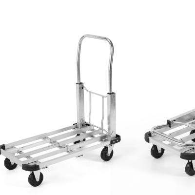 China Airport Ground Support Equipment Platform Hand Truck Aluminum Foldable Telescoping 4 Wheels Folding Trolley for sale