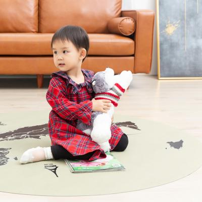 China 2021 new style children's play rug anti fatigue carpet kitchen PU vegan custom leather floor mats kitchen rug for sale