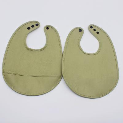 China BPA Free Soft Leather Bibs Wipeable Baby Bibs Reversible Baby Bibs for Newborns Toddlers for sale