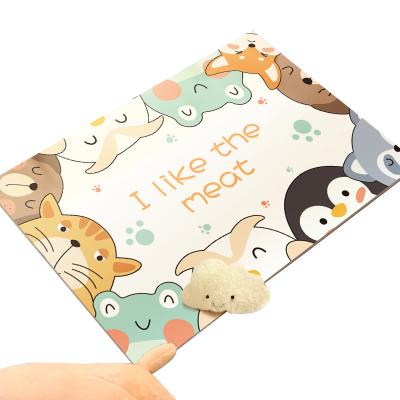 China Kids Play Mat Cute Cartoon Animal Leather Rug Door Mat Bathroom Kitchen Floor Mat Washable Home Carpet Customized for sale