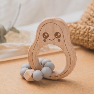 China 100% Safe Eco-Friendly Silicone and Wooden Infant Chewable Teethers for sale