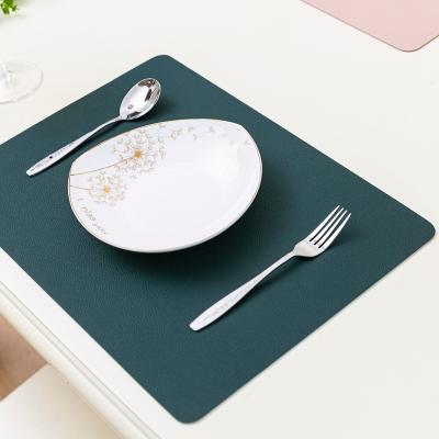 China Viable Waterproof Thin Place Mat And Portable Leather Table Mats Set For Dining Restaurants for sale