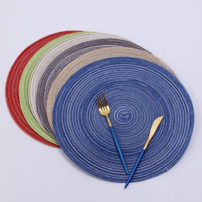 China Sustainable Woven Handmade Place Mat Cotton Washable Rope Placemat Macrame Coaster Table for sale