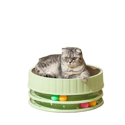 China Scratch-Resistant Round Cat Scratcher Board Viable For Cats Indoor Cardboard 2in1 Cat Scratching Pad for sale