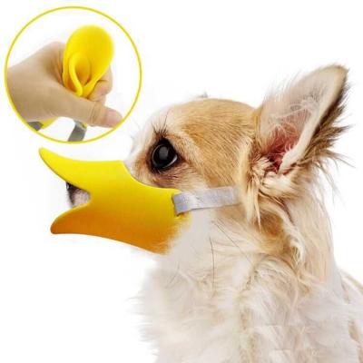 China Viable Anti Bite Duck Mouth Shape Dog Mouth Covers Anti-called Muzzle Masks Pet Mouth Set Silicone Bite Proof Material for sale