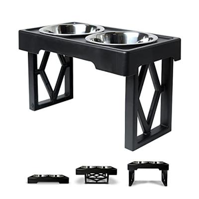 China Stainless Steel Adjustable Elevated Dog Bowls for Large Dogs, Medium and Small Raised Dog Bowl Stand for sale