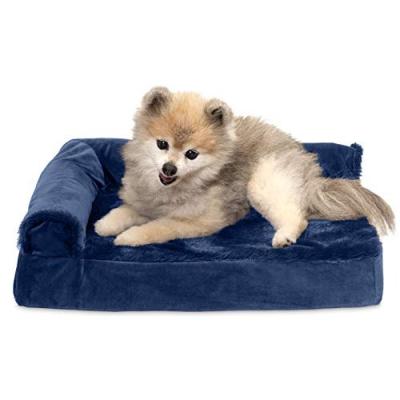 China Waterproof Pet Bed for Dogs and Cats - Plush and Velvet Cooling Gel Foam Dog Chair L-Shaped Bed for sale