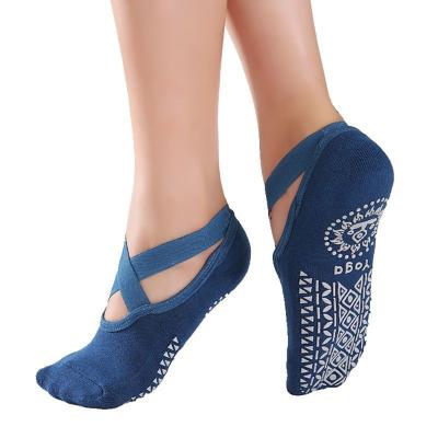 China Anti Slip Ladies Cotton Yoga Socks Anti Slip Bandage Sports Girls Ballet Dance Yoga Socks for sale