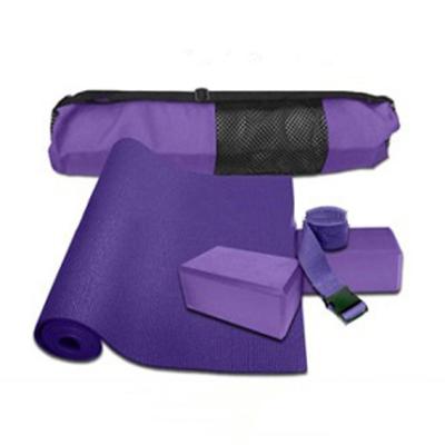 China Custom Yoga Kit Logo Women Fitness Exercise Set Yoga Block Mat Indoor Exercise Sets With Carry Bag for sale