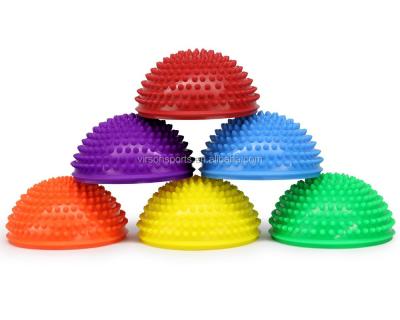 China PVC Ningbo Virson Half Massage Ball -16cm Non-Toxic Spike Balance Fitness Yoga Ball for sale