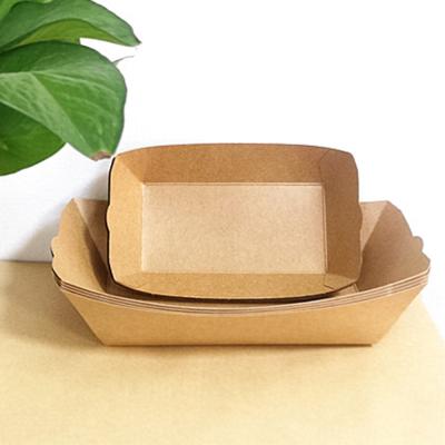 China Biodegradable Custom Wrapping Paper Chips Tray French Fries Packing Tray Fried Chicken Tray Hot Dog for sale