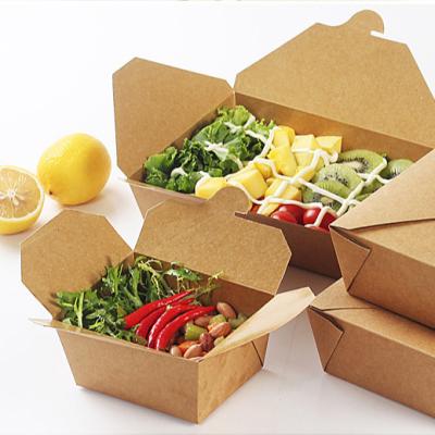 China Disposable Leak Proof Takeaway Microwave Box Paper Packaging Salad Fried Chicken Wrapped Box Can Be Customized for sale