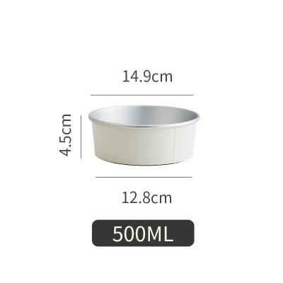 China Food Can Customize Disposable Aluminum Foil Packaging Takeout Salad With Cover Bowl, Fast Food Soup Bowl, Round Packing Bowl for sale