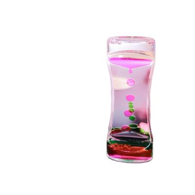 China Feature Creative Liquid Timer Oil Timer Hourglass Ornament Acrylic Desktop For Decoration FloatingHourglass Bubble Liquid Timer for sale