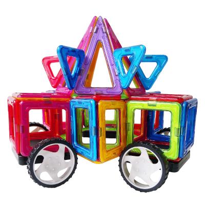 China Eco-friendly 3D Construction Material Educational Magnetic Building Tiles For Kids Magnetic Building Blocks Toys Set With Rivet for sale