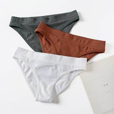 China European and American Yarn Cotton Wind Sports Elastic Comfortable High Waist Women's Sustainable Briefs for sale