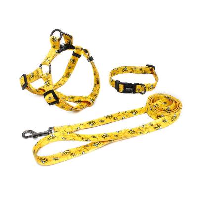 China Hot Selling Nylon Pet Durable Dog Leash Rope Thermal Adjustable Strap Collar Traction Polyester Chest Dog Leash Cable Traction Chest-Back Set Outdoor for sale