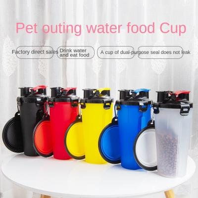 China Factory Wholesale Outdoor Pet Food Water Cup Dog Bucket Grain Water Plastic Pot Kettle Portable Pet Cup for sale