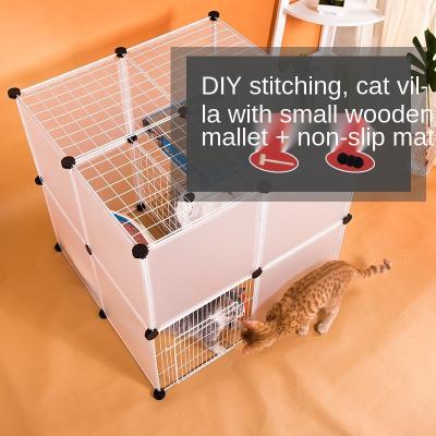 China Plastic Cats Cage Household Cats Villa Large Cat Boarding Double Layer Cats Nest Fence Indoor Fence Anti Jump Cats Isolation for sale