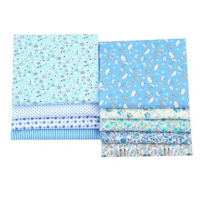 China breathable & Quilting Eco-friendly BLUE Multicolor Cotton Wholesale Quilting Material Fabric For Sewing DIY Crafts for sale