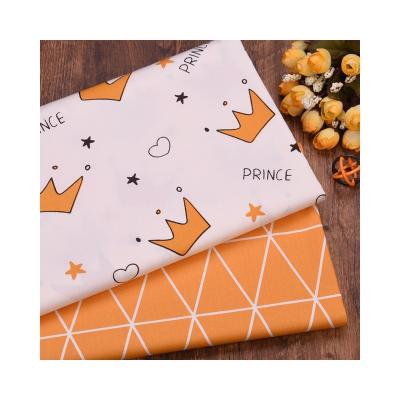 China breathable & Eco-Friendly&Breathable crown design eco-friendly cotton fabric printed DIY patchwork fabric for sewing baby's bedding sheet crafts for sale