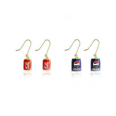 China TRENDY Creative Coke Bottle Earrings Personalized Cute Handmade Earrings For Women Jewelry Gift for sale