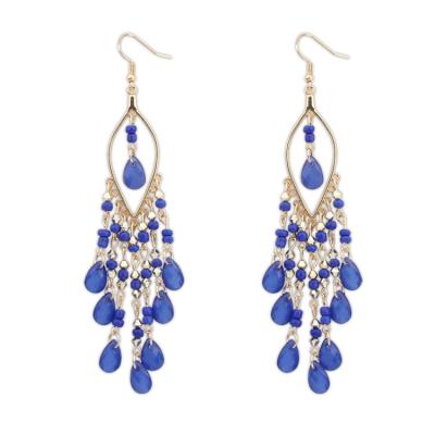 China Bohemian Bohemia Crystal Tassel Earrings Drop Long Earrings for Women for sale