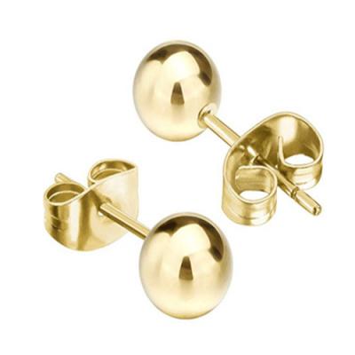 China TRENDY gold ball stud earrings stainless steel earring round ball earrings set 3-8mm for sale