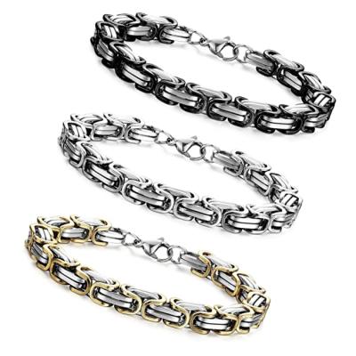 China 8MM Stainless Steel Chain Link Casual / Sporty Bracelets For Men's Byzantine Bracelets for sale