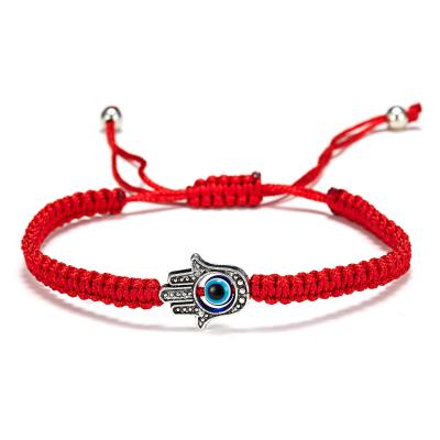 China FASHIONABLE Red Evil Eyes String Charm Bracelets For Women Men Girls Teen Boys Handmade Macrame Braided Kabbalah Bracelet For Protection for sale