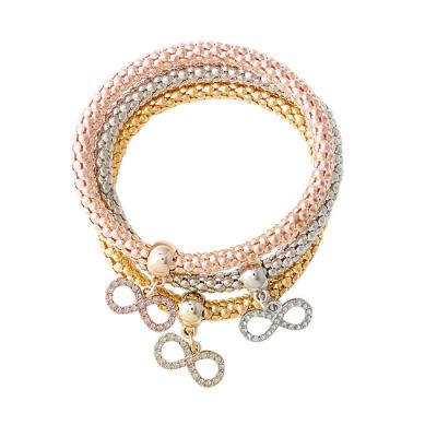 China Romantic 3 in 1 Size Fashion Free Girls Charm Infinity Bracelet Bangle for sale