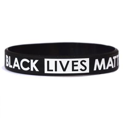 China Casual/Sporting Black Lives Matter Silicone Wristband Black Silica Gel Bracelet Wristband For Women Men for sale