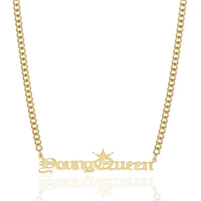 China Newest Hot Sale Emperor Letter FASHIONABLE Stainless Steel Necklace Hip Hop Hippie Restriction Chain Pendant Necklaces for sale