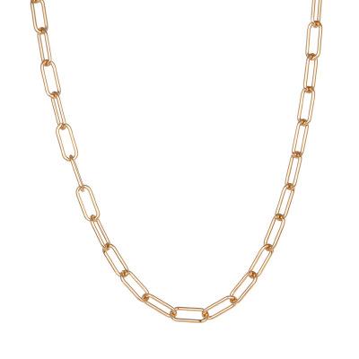 China France Institut Central des Statistiques Style Rectangle Chain Link FASHIONABLE Choker Necklace Simple Chain Necklaces for Women Girls for sale