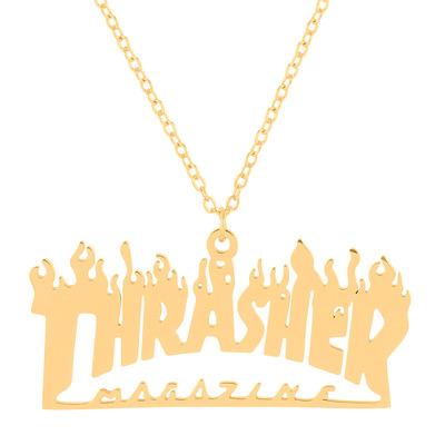 China FASHIONABLE Adjustable Neutral Charm Punk Choker Necklace Fire Flame Hip-Hop Chain Necklaces for sale