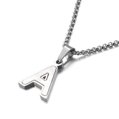 China TRENDY Letter Necklaces Stainless Steel Necklace For Men Women Boy Girl Shell Necklace for sale