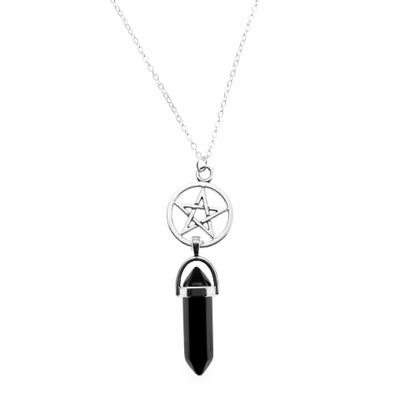 China TRENDY Pentagon Necklace Pentagram Chakra Charm Multi Layer Alloy Chain Choker Pendant Necklace Set Gothic Jewelry for sale