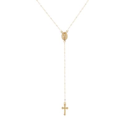 China 2020 TRENDY Simple Design Gold And Silver Plated Simple Cross Women's Daily Necklace for sale