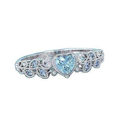 China Diamond Heart Love Ring Romantic Blue Heart of the Ocean Fashion Style for sale