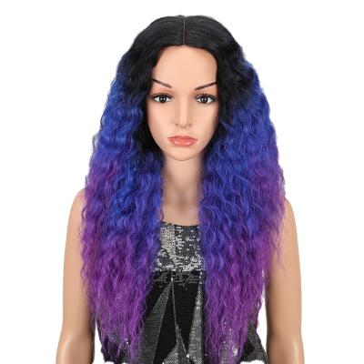 China Star Fashion Curly Hair Water Wave Ombre Hair Ombre Hair High Temperature Synthetic Wire Wigs Long Lace Up 25 Inches for sale