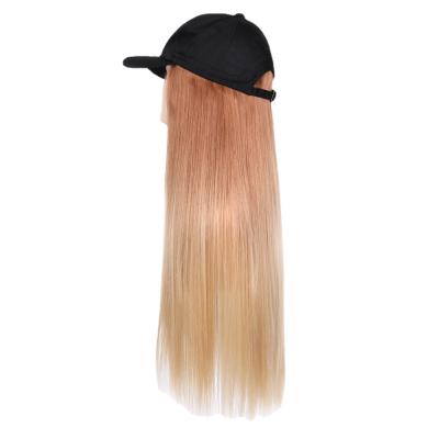 China Cap Peaked Wig Cap Integrated Chemical Fiber Wig Straight Hair Long Curly Hair A0726-65-L for sale