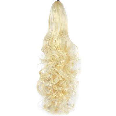 China Women's Long Curly Hair Claw Clip Ponytail Super High Fluffy And Natural Wigs Messy Wave Ponytails for sale