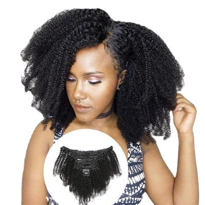 China Afro Wave Hair Wig Clip 8piece Set 120g Afro Curly Curly Clip In Hair for sale