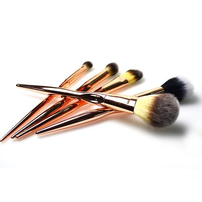 China Fan New Arrival Rose Golden Pro Makeup Brush Brush Set 5pcs Completed Makeup Brush For Makeup Studio for sale