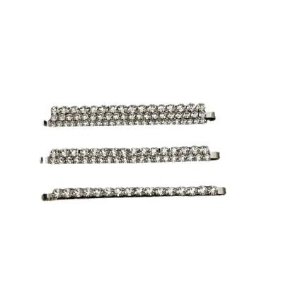 China European and American Fashion and Three-row Hairpin Side Full-jeweled Super Snap Clip A0626-05-L for sale