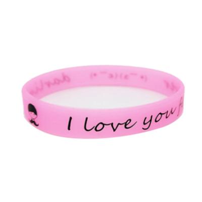 China Multicolor Printed Wristband Bangles Silicone Cuff Rubber Custom Design for sale